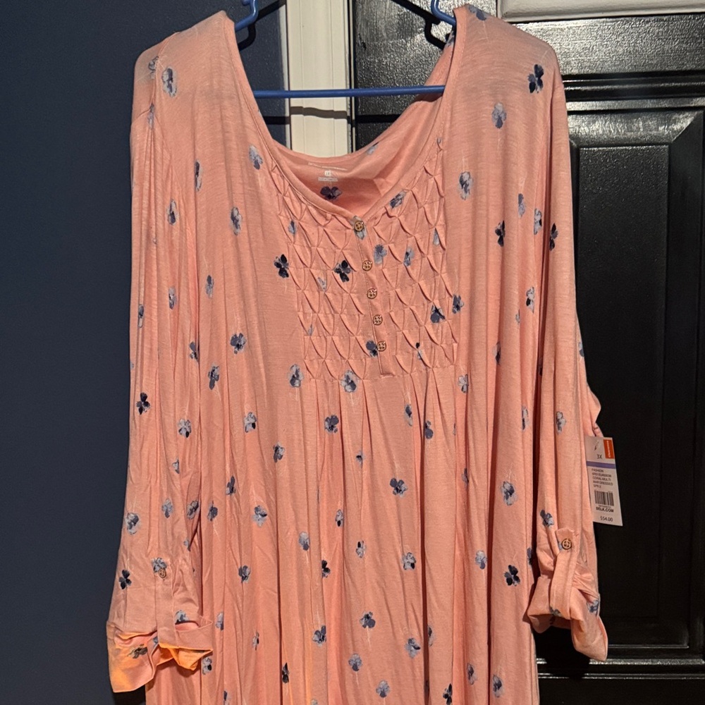 Kim Rogers Pink and Blue Floral Midi Dress